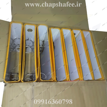 فروش عمده زونکن 4.5 سانتی A4 | کارتن 14 عددی رنگ نارنجی | ابعاد 26.5 در 31.5 سانتی‌متر | مقوای ضخیم با روکش سلفونی براق